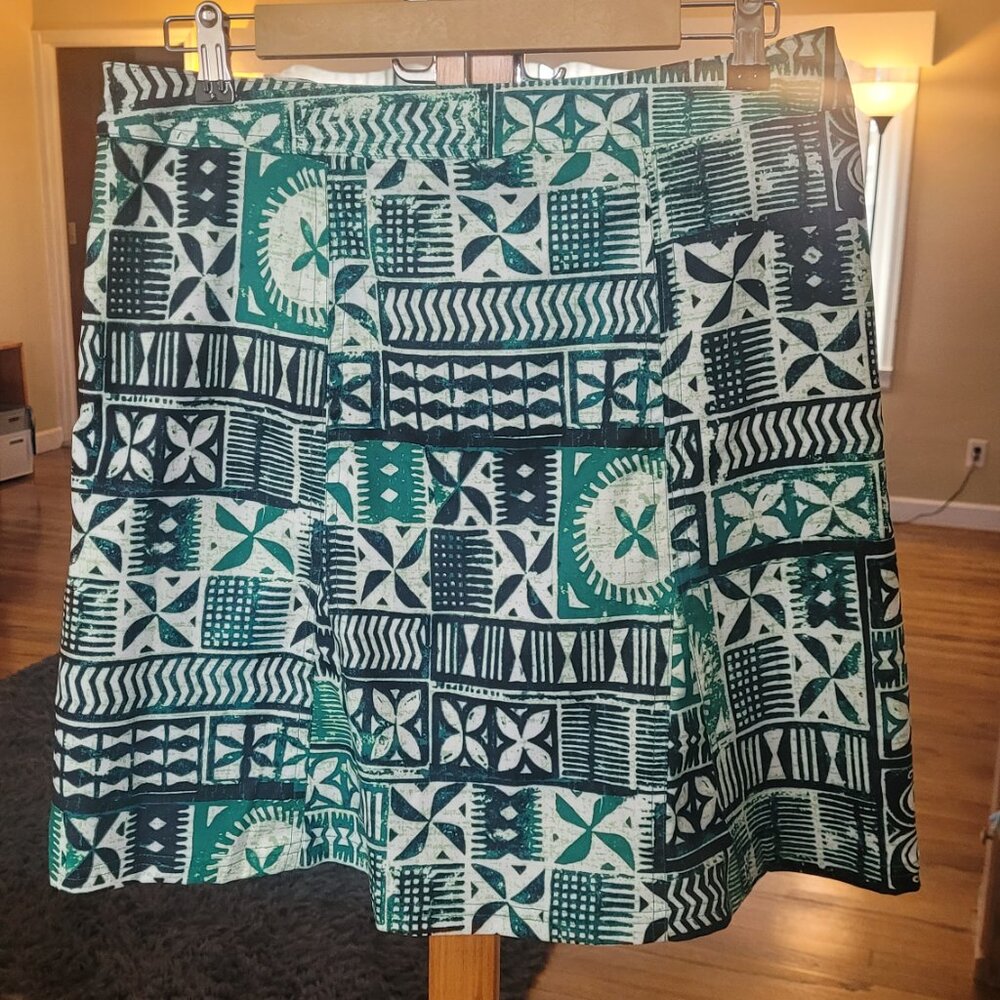 Rip Skirt Hawaii Emerald Green Tapa Wrap Skirt Med